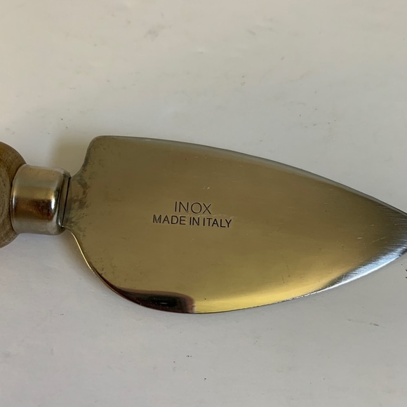 nox Italy Cheese Knife Spreader 3 Piece Set Stainless Steel Wooden Handle - Picture 9 of 12